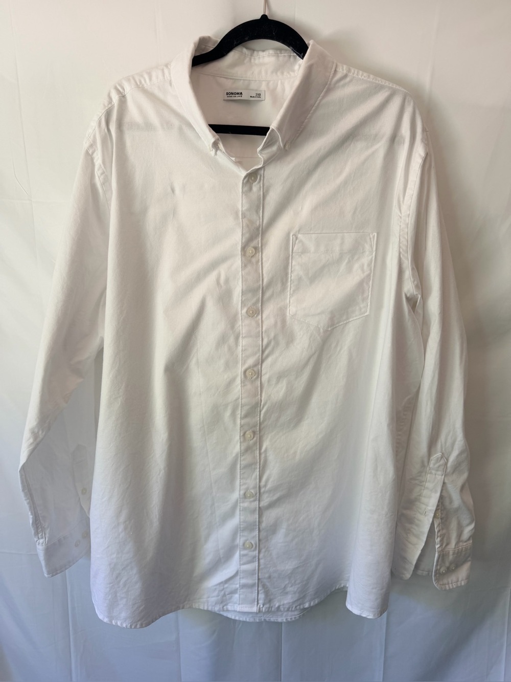 Sonoma White Long-Sleeve Oxford Shirt